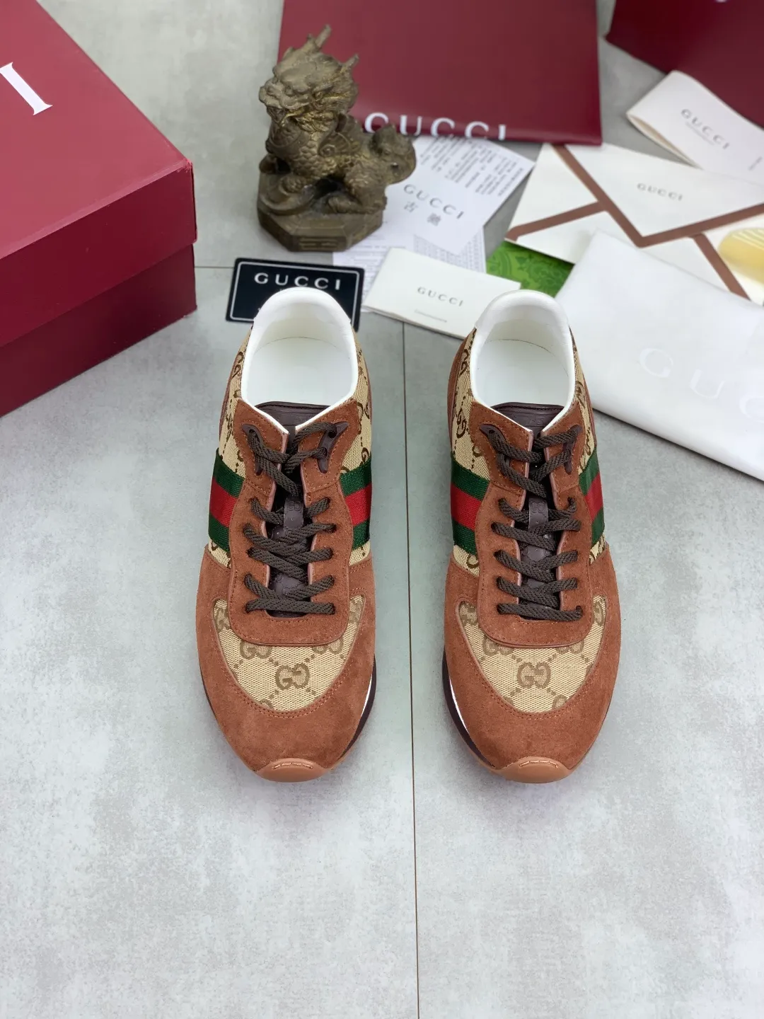 Men's shoes 💰P640 New Gucci Gucci Top version Latest catwalk style Re-Motion series Thick-soled casual sports shoes Original purchase and development ▪️Fabric: Original custom imported first-layer cowhide ▪️Sole: Original molded TPU material ▪️Sole thickness: 3.5CM ▪️Size: Men 39-45 Color: 8️⃣ colors available, boutique packaging